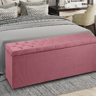 Recamier Baú 1,95m Madrid Suede Rosa Dal Poz Estofados