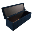 Recamier Baú Azul Em Veludo 1,58m Clark