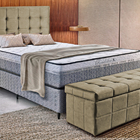 Recamier Baú Bege Em Veludo 1,58m Clark