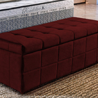 Recamier Baú Bordô Em Veludo 1,38m Clark