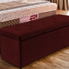 Recamier Baú Bordô Em Veludo 1,58m Belle