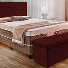 Recamier Baú Bordô Em Veludo 1,58m Belle