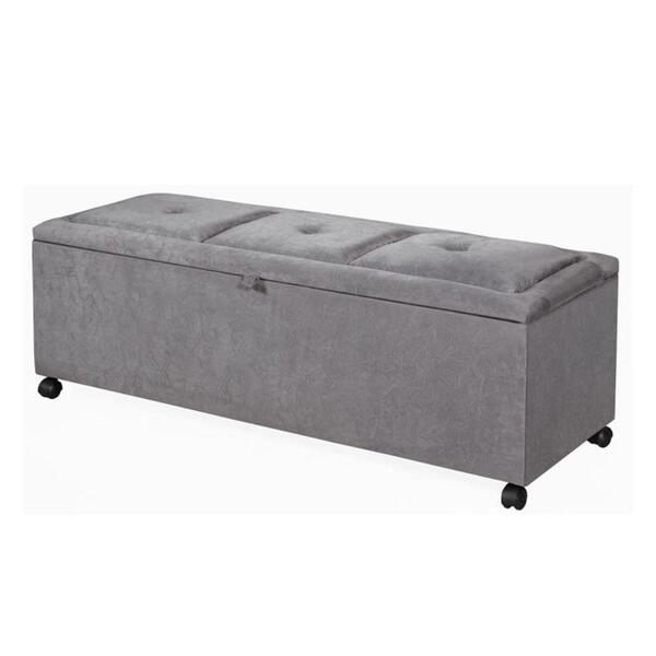 Récamier Baú Cama Casal Queen Lorena 150x31x43 Sued