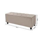 Recamier Baú Capitonê Veludo Bege Barcelona 0,90cm