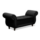Recamier Baú Divã Para Cama Queen 1,60 Malibu Corano Preto -