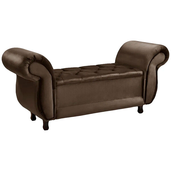 Recamier Baú Divã Para Cama Queen 1,60 Milano Veludo - Star C