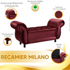 Recamier Baú Divã Para Cama Queen 1,60 Milano Veludo - Star C