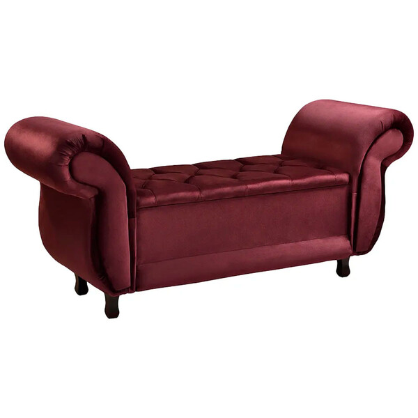 Recamier Baú Divã Para Cama Queen 1,60 Milano Veludo - Star C