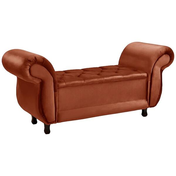 Recamier Baú Divã Para Cama Queen 1,60 Milano Veludo - Star C