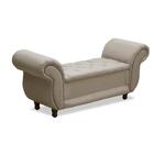 Recamier Baú Divã Para Cama Queen 160 Cm Malibu Veludo Bege