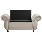 Recamier Baú Divã Para Cama Queen 160 Cm Milano Veludo Bege -