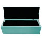 Recamier Baú Estofada Mel 140 Cm Casal Com Capitonê  Suede Az