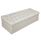 Recamier Baú Estofada Mel 140 Cm Casal Com Capitonê  Suede Be