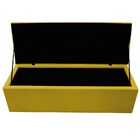 Recamier Baú Estofada Mel 160 Cm Queen Size Com Capitonê Sued