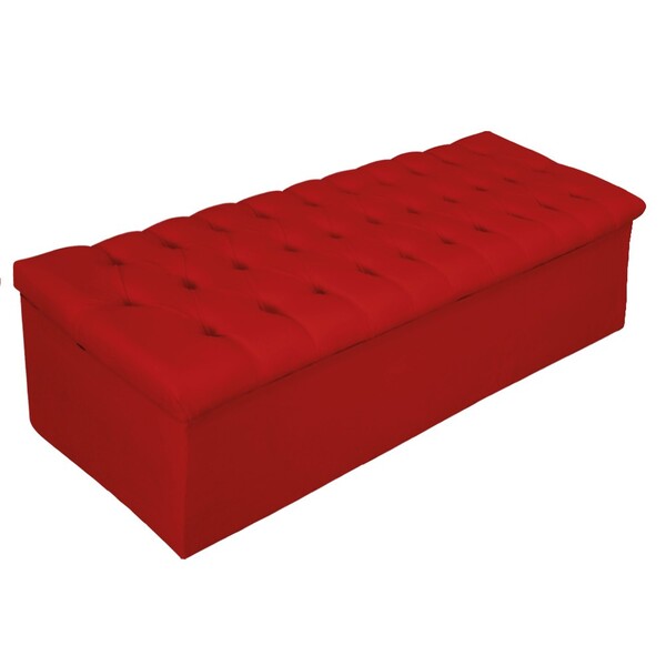 Recamier Baú Estofada Mel 195 Cm King Size Com Capitonê Suede