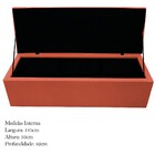 Recamier Baú Estofada Mel 195 Cm King Size Com Capitonê Suede