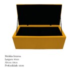 Recamier Baú Estofada Mel 90 Cm Solteiro Com Capitonê  Suede