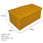Recamier Baú Estofada Mel 90 Cm Solteiro Com Capitonê  Suede