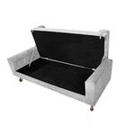 Recamier Baú Félix Casal 140 Cm Suede - Amarena Móveis - Cinza