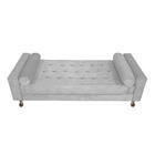 Recamier Baú Félix Casal 140 Cm Suede - Amarena Móveis - Cinza