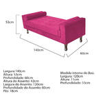 Recamier Baú Félix Casal 140 Cm Suede - Amarena Móveis - Pink