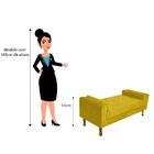 Recamier Baú Félix Casal 140cm Suede Amarelo - Doce Sonho Móv