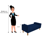 Recamier Baú Félix Casal 140cm Suede Azul Ciano - Amarena Móv