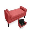 Recamier Báu Felix Com Capitonê 195cm Suede Vermelho