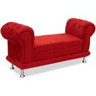 Recamier Báu Felix Com Capitonê 195cm Suede Vermelho