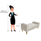 Recamier Baú Félix King Size 195cm Suede Bege - Amarena Móveis