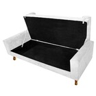 Recamier Baú Félix King Size 195cm Suede Branco - Amarena Móv