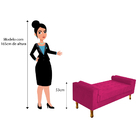 Recamier Baú Félix King Size 195cm Suede Pink - Amarena Móveis