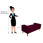 Recamier Baú Félix Queen Size 160cm Suede Bordô - Amarena Móv