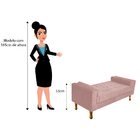 Recamier Baú Félix Queen Size 160cm Suede Rosê - Amarena Móve