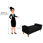 Recamier Baú Félix Solteiro 100cm Suede Preto - Amarena Móveis