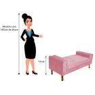 Recamier Baú Félix Solteiro 100cm Suede Rosa Bebê - Amarena M