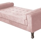 Recamier Baú Félix Solteiro 100cm Suede Rosê - Amarena Móveis
