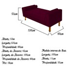 Recamier Baú Félix Solteiro 120cm Suede Bordô - Amarena Móveis