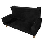 Recamier Baú Félix Solteiro 120cm Suede Preto - Amarena Móveis