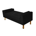Recamier Baú Félix Solteiro 90cm Suede Preto - Amarena Móveis