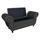 Recamier Baú Grécia 140 Cm Linho M11 - D'rossi - A79 Preto