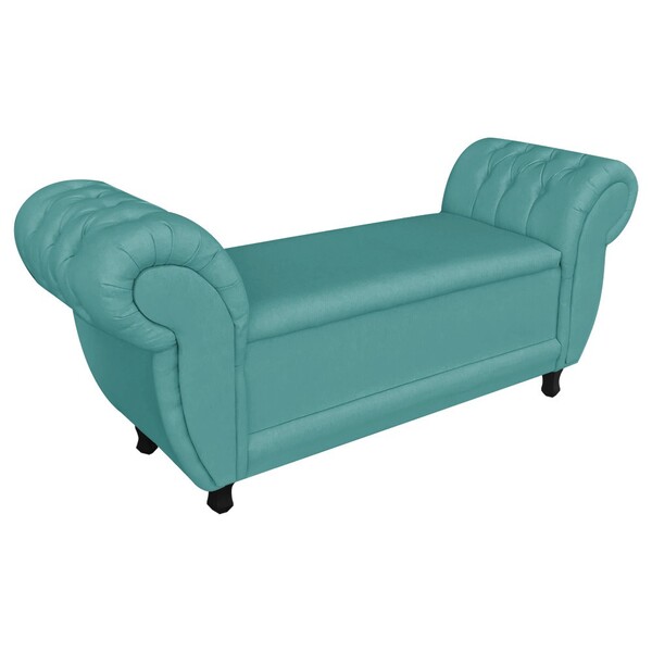 Recamier Baú Grécia 1 40 M Linho D'rossi - Azul Pavão A115