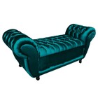 Recamier Baú Londres 120 Cm Acetinado Azul D'rossi