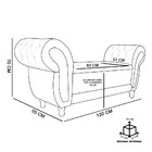 Recamier Baú Londres 120cm Suede M11 - D'rossi - Marrom Rato