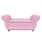 Recamier Baú Londres 120cm Suede M11 - D'rossi - Rosa Bebê