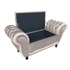 Recamier Baú Londres 1 20 Acetinado D'rossi - Bege