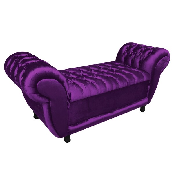Recamier Baú Londres 1 20 Acetinado Roxo D'rossi