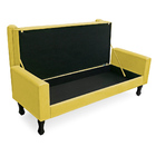 Recamier Baú Namoradeira 100cm Felix Suede Amarelo - Montanar
