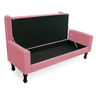 Recamier Baú Namoradeira 100cm Felix Suede Rosa - Montanaris