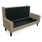 Recamier Baú Namoradeira 140cm Felix Suede Bege - Montanaris